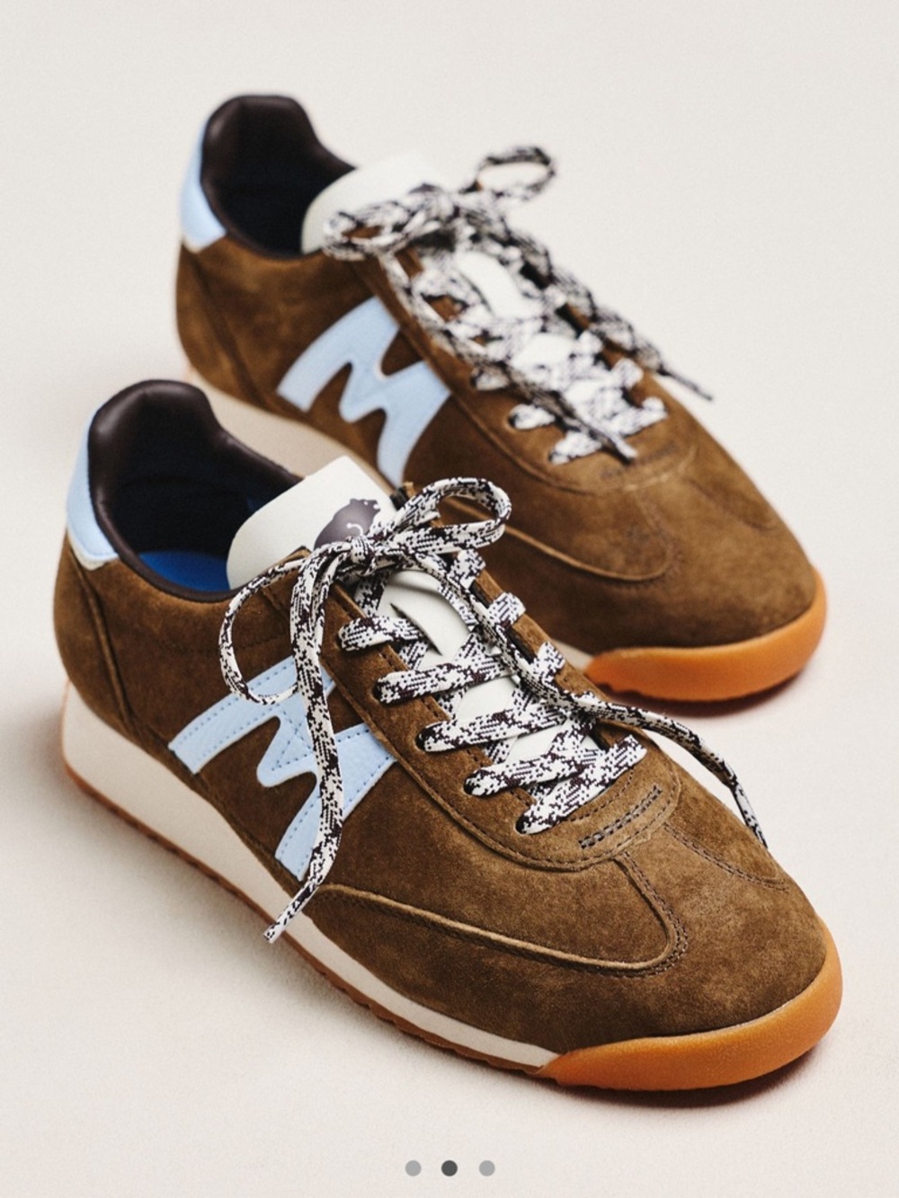 Suede Lace-Up unisex but sold as women’s Sneakers in Brown and Light Blue